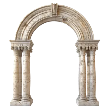 a white marble arch with columns