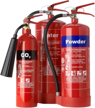 two fire exors, one red and one black