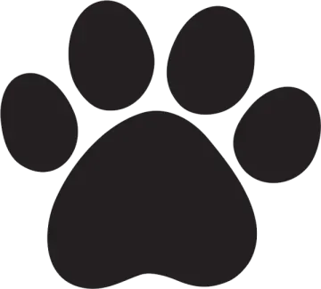 a black paw on a white background