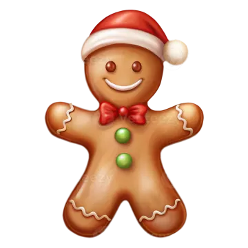 a christmas ginger with a santa hat and bow