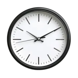 a clock on a white background