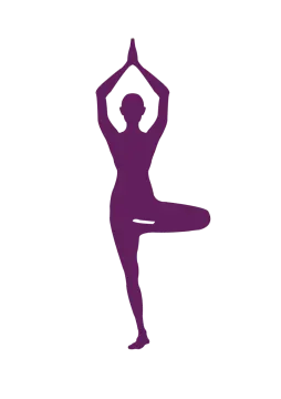 a silhouette of a woman doing yoga