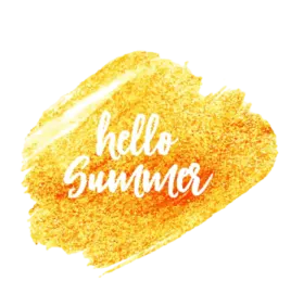 the words hello summer on a white background