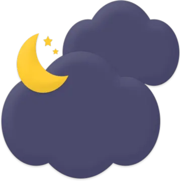 a cloud with a crescent on top of it