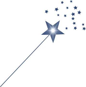 a blue and white star on a white background