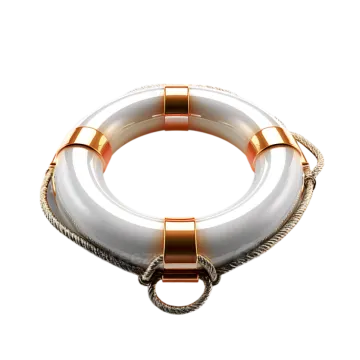 a white and gold ring with a rope around it