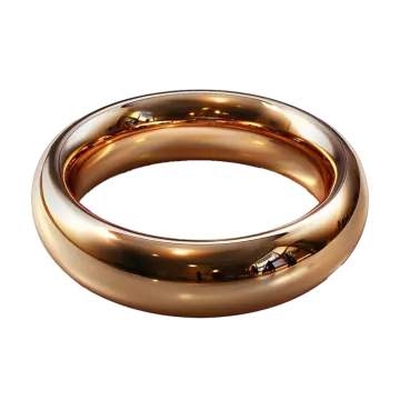 a gold ring on a white background