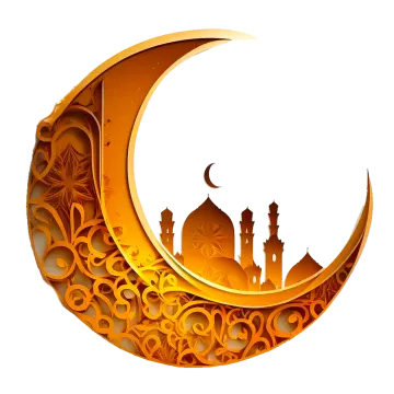 a crescent with a mosque in the middle