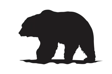 a black and white silhouette of a bear