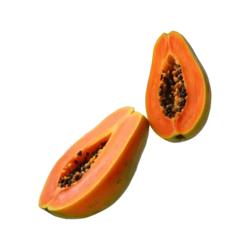 A papa with seeds cut in half