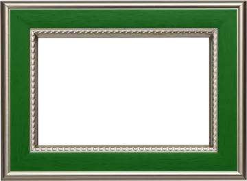a green picture frame on a white background