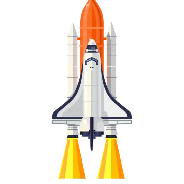 a rocket with two rockets on it