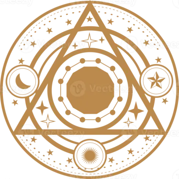 an image of a circle with stars and planets in it