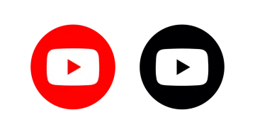 a red and black circle with an arrow in the middle