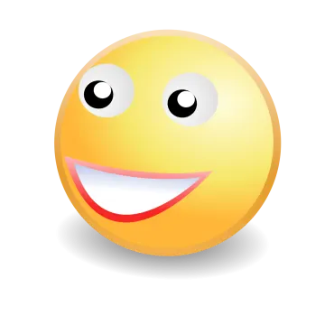 a yellow smiley face with a big smile
