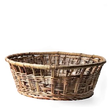 a wicker basket on a white background