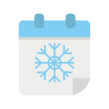 a calendar with snowfl on it