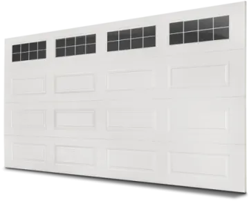 a white garage door