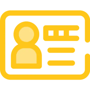 a yellow icon of a person's identification card
