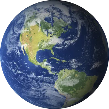 the earth with a white background