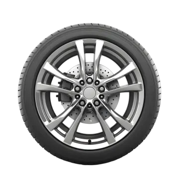 the wheel of a car on a white background