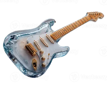 an electric guitar made out of ice