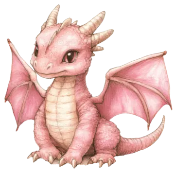 a drawing of a pink dragon