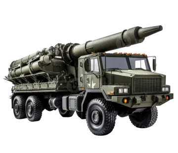 a military missile on a white background