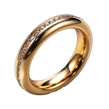 a gold wedding ring with diamonds