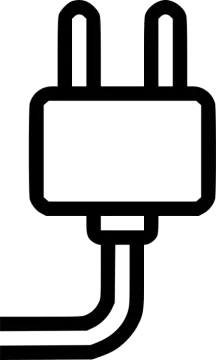 a black and white plug icon