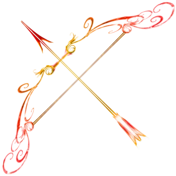 a drawing of two arrows on a white background