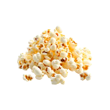 a pile of popcorn on a white background