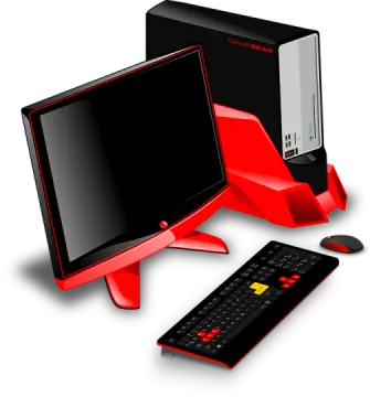 a computer with a keyboard, mouse and mouse pad