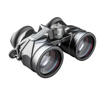 a black binoculars on a white background