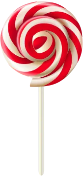 a red and white lobok on a stick