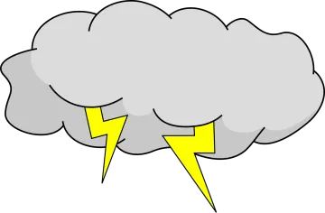 a cloud with lightning on it