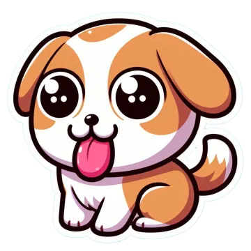 a cartoon dog with its tongue sticking out