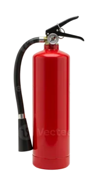a red fire exor on a white background