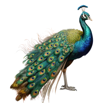an illustration of a peacock on a white background