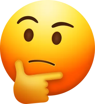 a smiley face with a finger on it's cheek