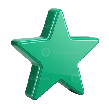 a green star on a white background