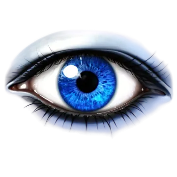a close up of an eye with blue eyes
