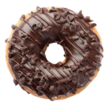 a chocolate covered donut
