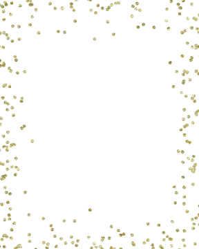 a white background with gold cons