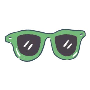 a pair of green sunglasses with black lenses