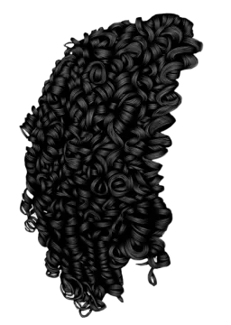 a woman's head with curly hair