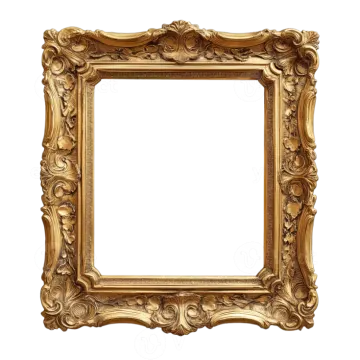 a gold frame on a white background