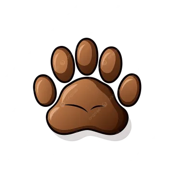 an animal paw with a sad face