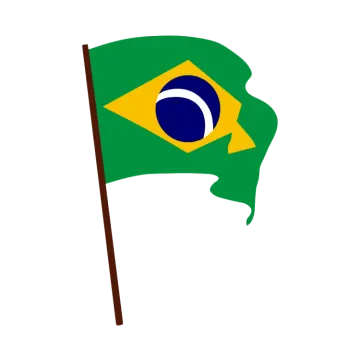 a brazil flag on a white background