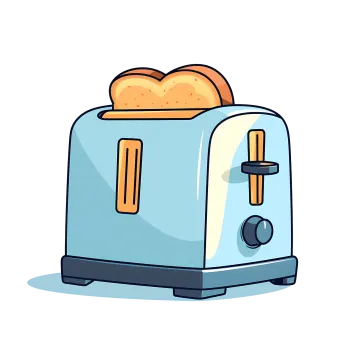 a toaster with two slices of bread on it